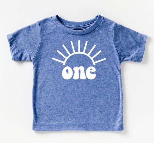 First Trip Around The Sun One Birthday Blue Infant Toddler T Shirt
