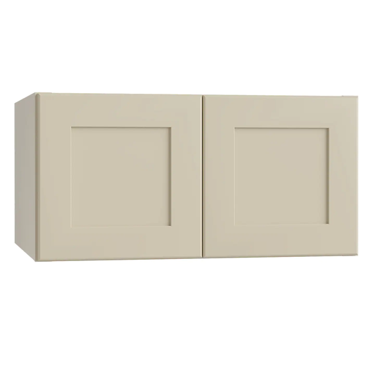 Luxxe Cabinetry Norfolk 36-in W x 15-in H x 24-in D Blended Cream Painted Door Wall Fully Assembled Semi-custom Cabinet (Shaker Door Style)