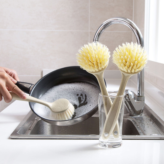 Tousimaii Long Handle Pot Dishes Washing Brush Kitchen Sink Countertop Cleaning Tool