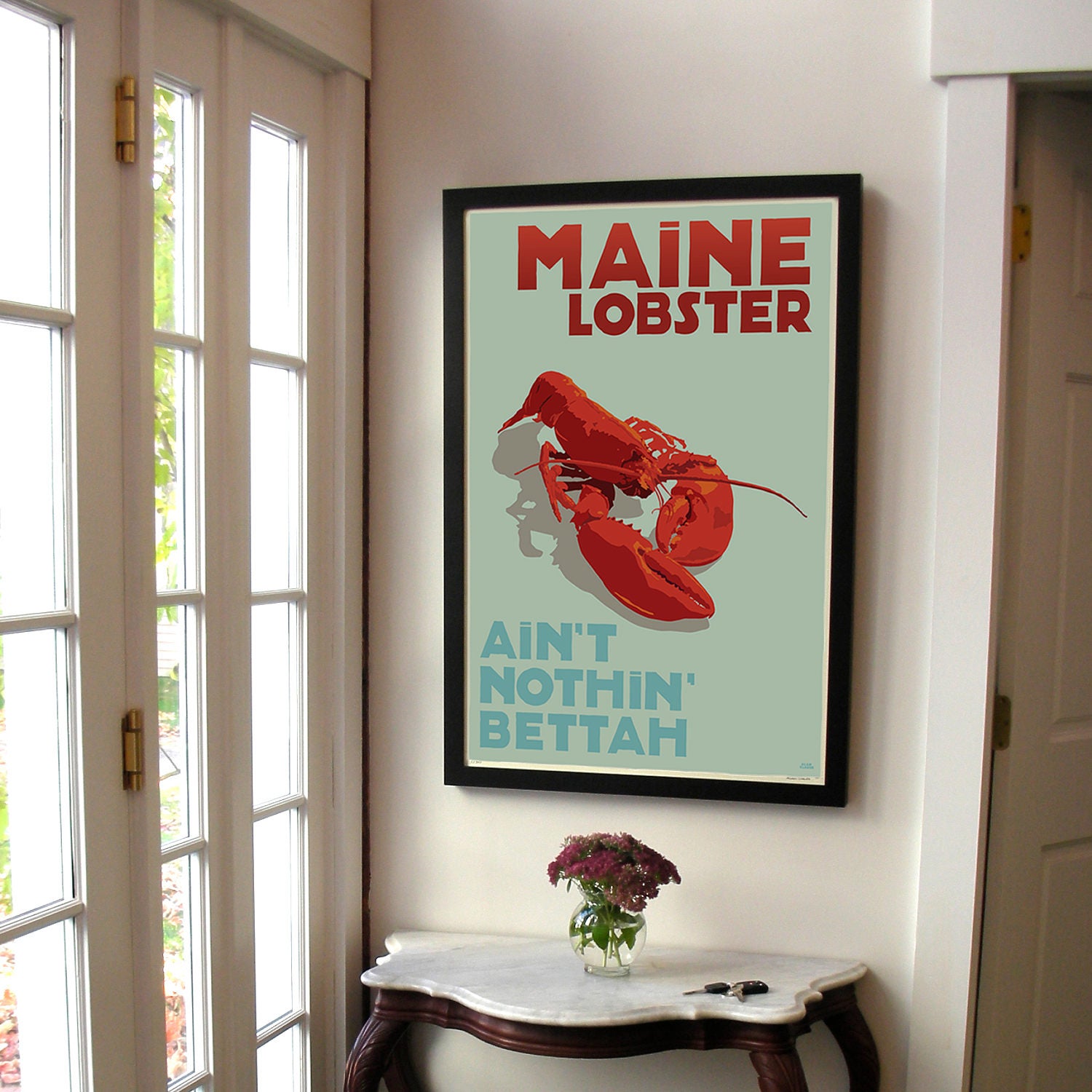 Maine Lobster Ain't Nothing Bettah Framed 24x36 Print Alan Claude