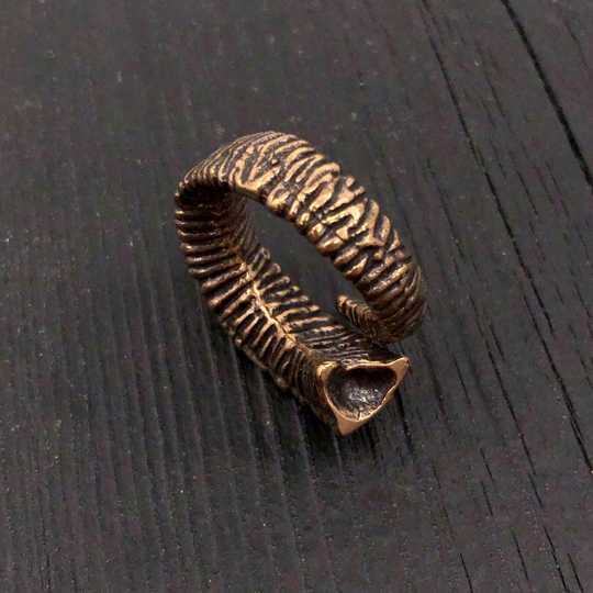 Big Horn Rams Wrap Ring - Solid Cast Bronze Trophy Ram Statement Detailed Life Like Nature Jewelry Gift For Aries