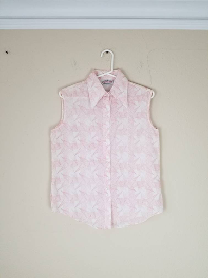 60S 70S Sleeveless Blouse, New, Nwt, Top, Kmart Shirt, 36, Noodle Soup