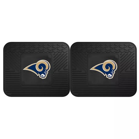 FANMATS Los Angeles Rams 2-Pack Utility Backseat Car Mats, Multicolor