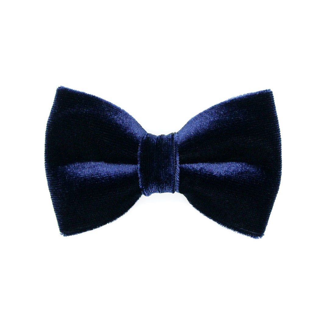 Cat Bow Tie - Velvet Midnight Blue Dark Navy For Collar/Wedding, Hanukkah Cat, Kitten + Small Dog Bow"