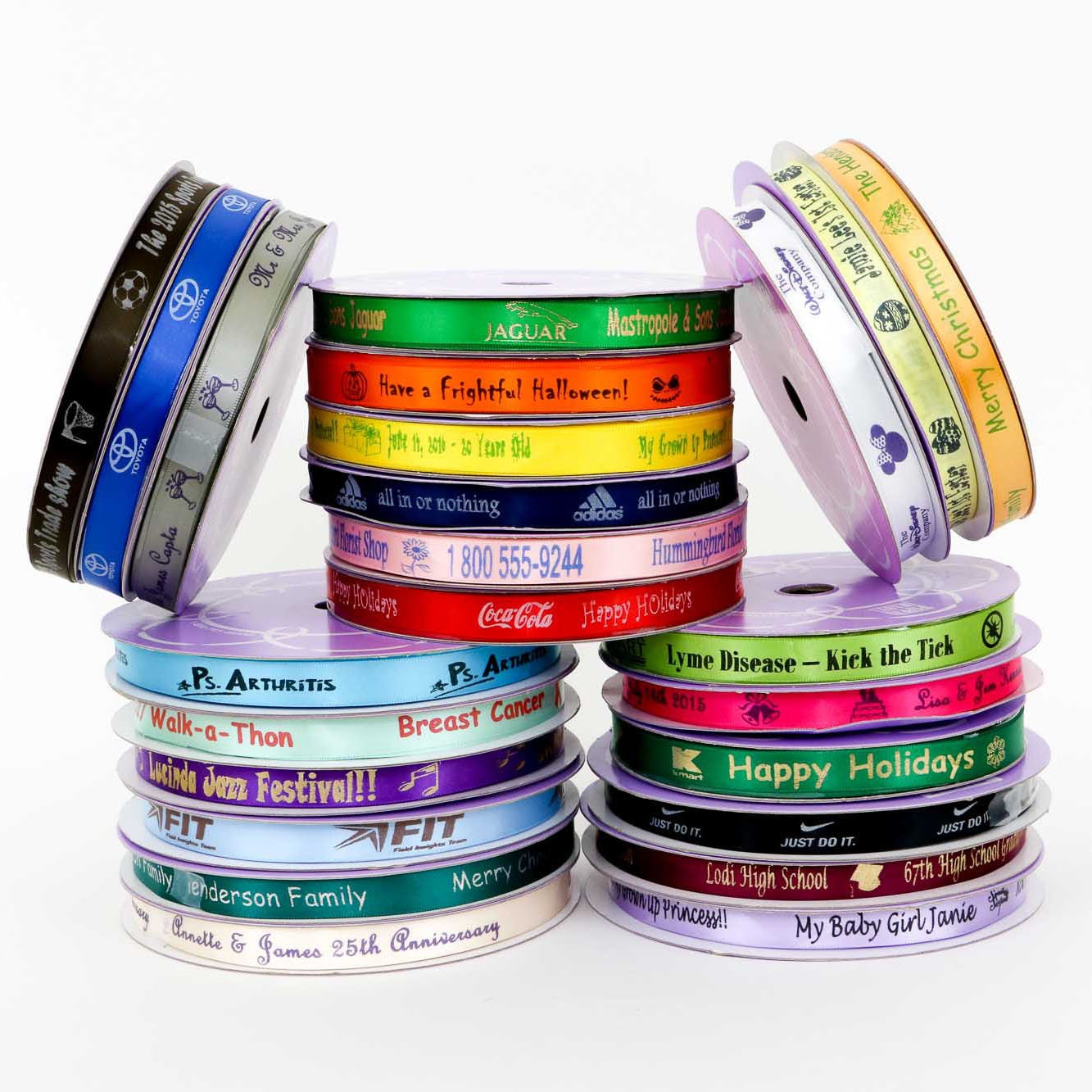 Personalized Satin Ribbon. 5/8 | 16mm. Custom Ribbon With Your Text, Logo & Drawing. Wedding Favors, Birthday Gifts, Baby Showers Ect