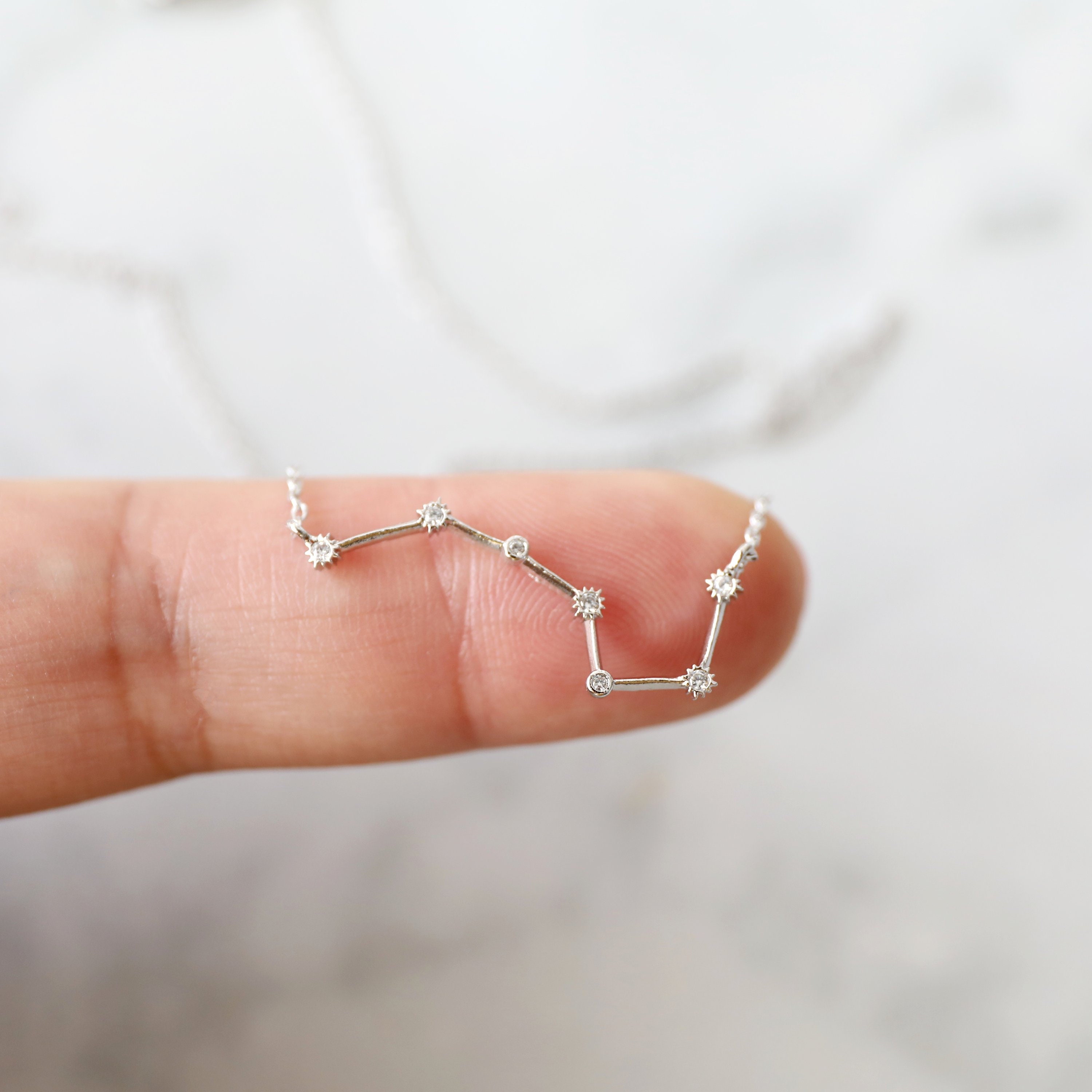 Silver Scorpio Necklace, Zodiac Jewelry, Celestial Jewelry, Constellation Necklace , October, November Birthday Gift, Bridesmaid Gift