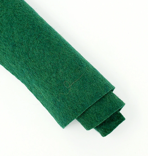 Hand Washed Merino Wool Blend Felt 9"x12" Sheets Hunter Green Color
