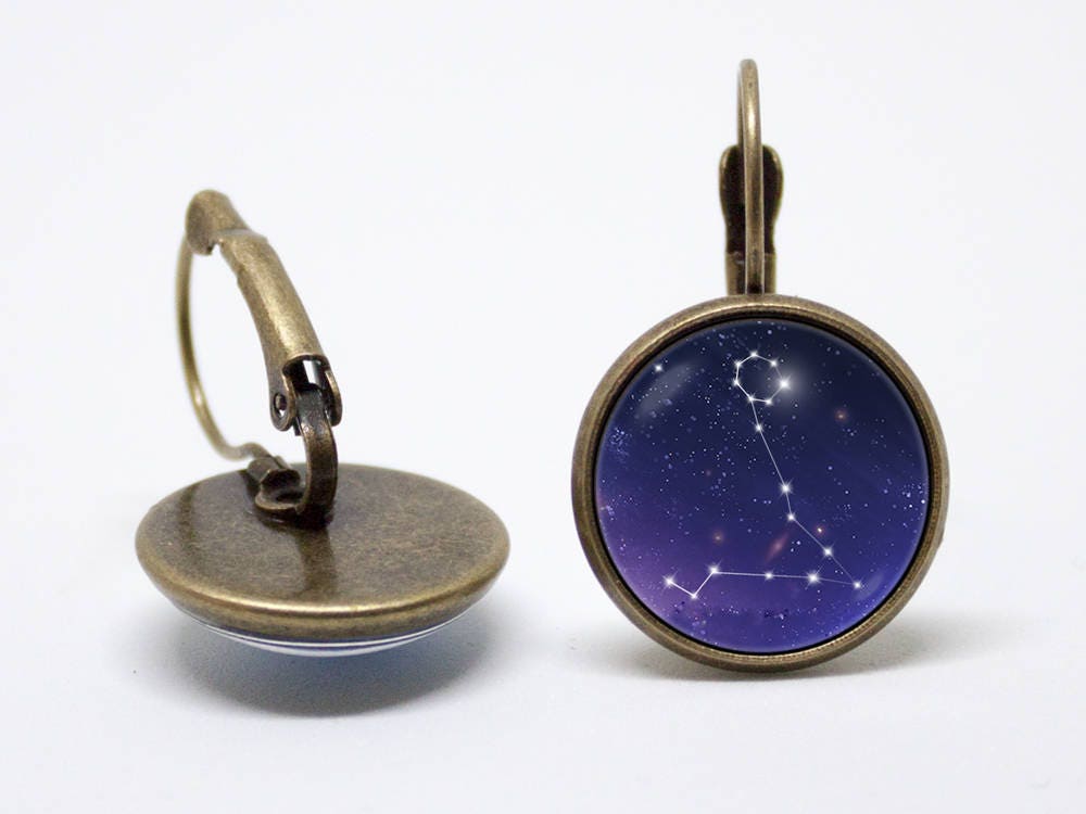 Pisces Zodiac Earrings Personalized Constellation Sign Choose Your Custom Jewelry Birthday Jewellery Horoscope Gift Capricorn