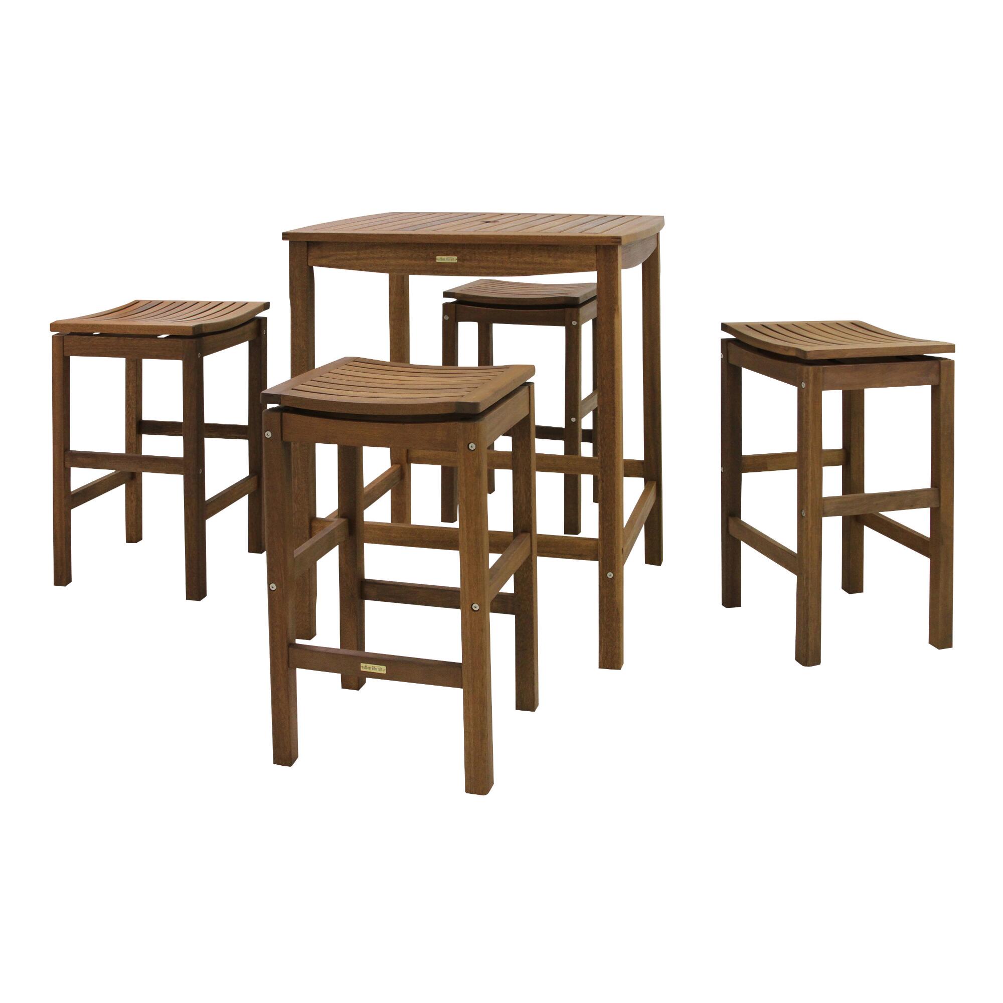 Square Wood Oreton Outdoor Patio Pub Dining Collection by World Market