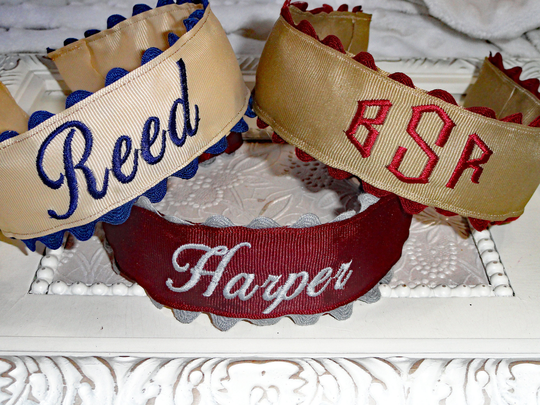 Personalized Headbands With Ric Rac Trim, School Uniform Monogrammed Headbands For Girls, Headbands Childs Name, Custom Headband