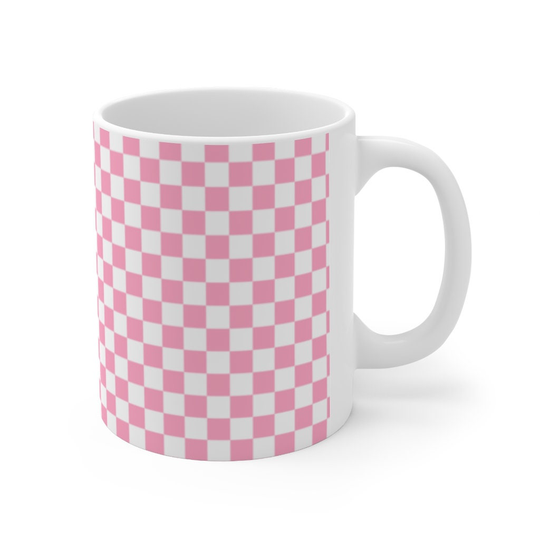 Pink Checkerboard Mug