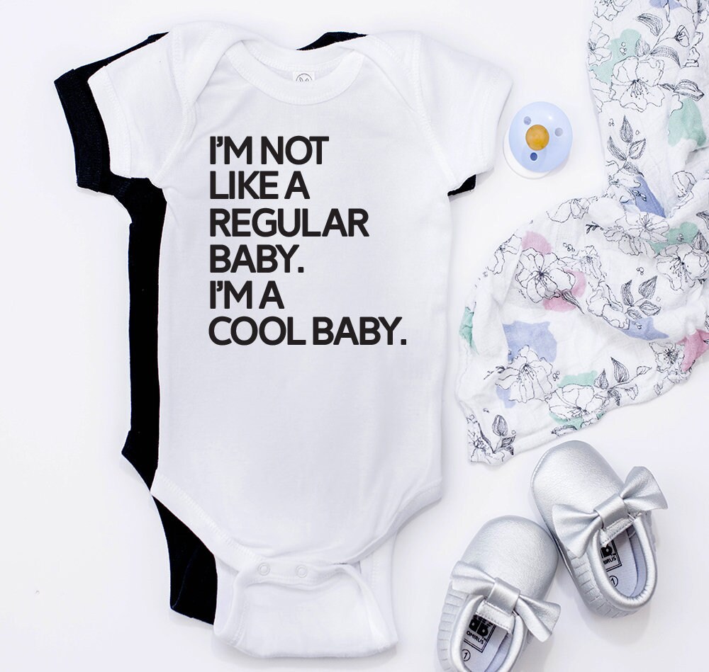 Infant Shirt - Baby Shirt For Girls & Boys. Funny Kids Shirts. I'm Not A Regular Cool Baby. Up To Youth Sizes