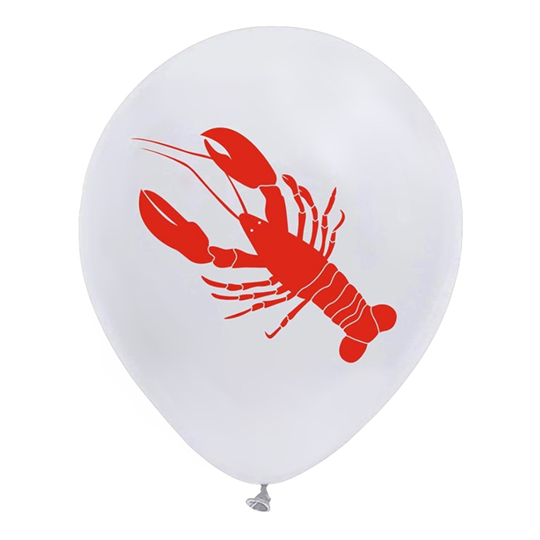 12 Pack Seafood Boil Balloons, 12" Crawfish Party Lobster Theme Decor, Seafood Event, Cookout Theme Latex Balloon