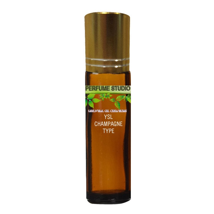 Custom Blend Premium Perfume Oil - Similar Base Notes Of Champagne For Women in A 10Ml Amber Glass Roller Bottle With Gold Cap