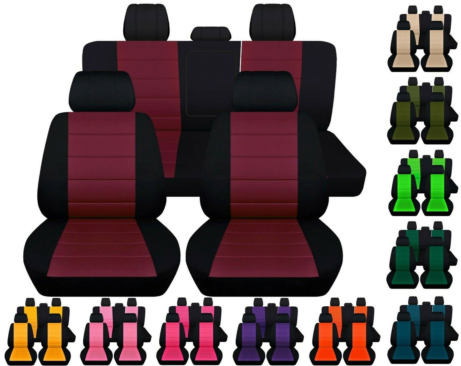 Front and Rear car seat covers Fits 2011-2018 Dodge Ram 1500/2500/3500