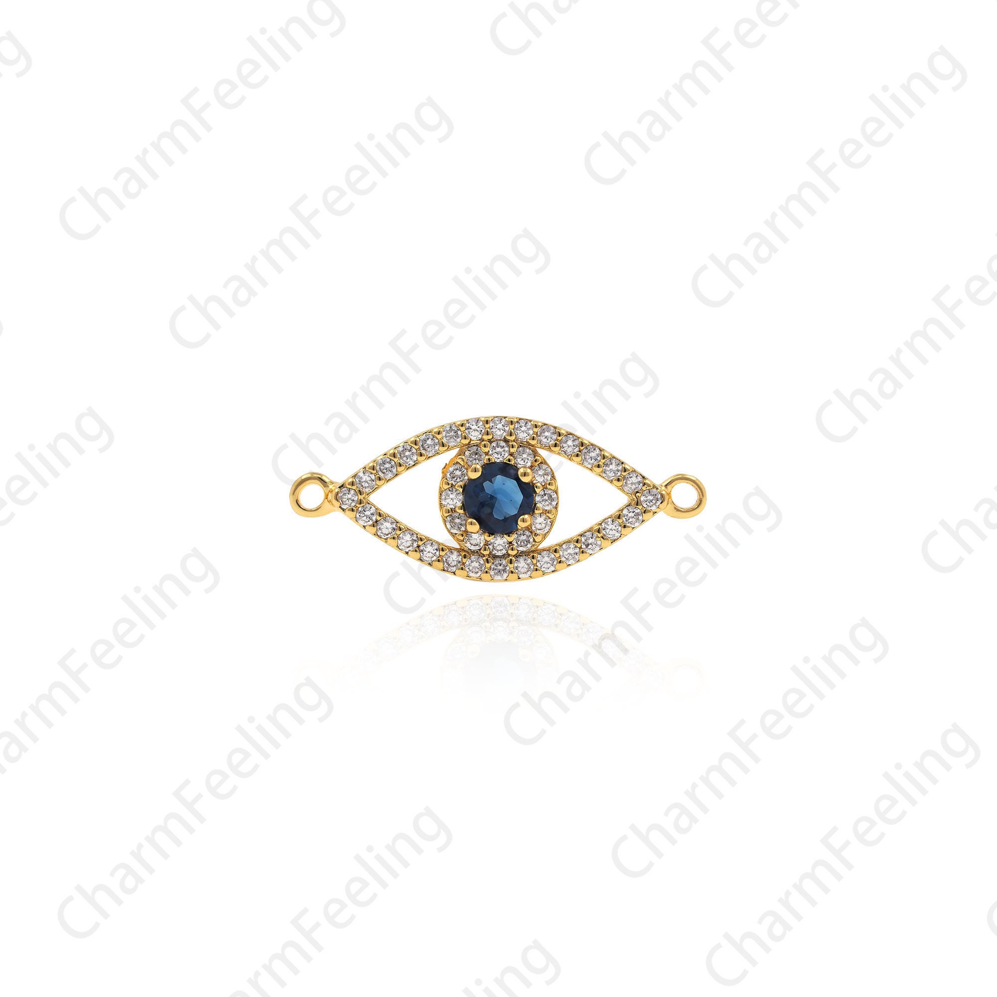 Evil Eye Chain Link, Connector, Bracelet, Diy Lucky Necklace Pendant Jewelry 10243mm 1Pcs