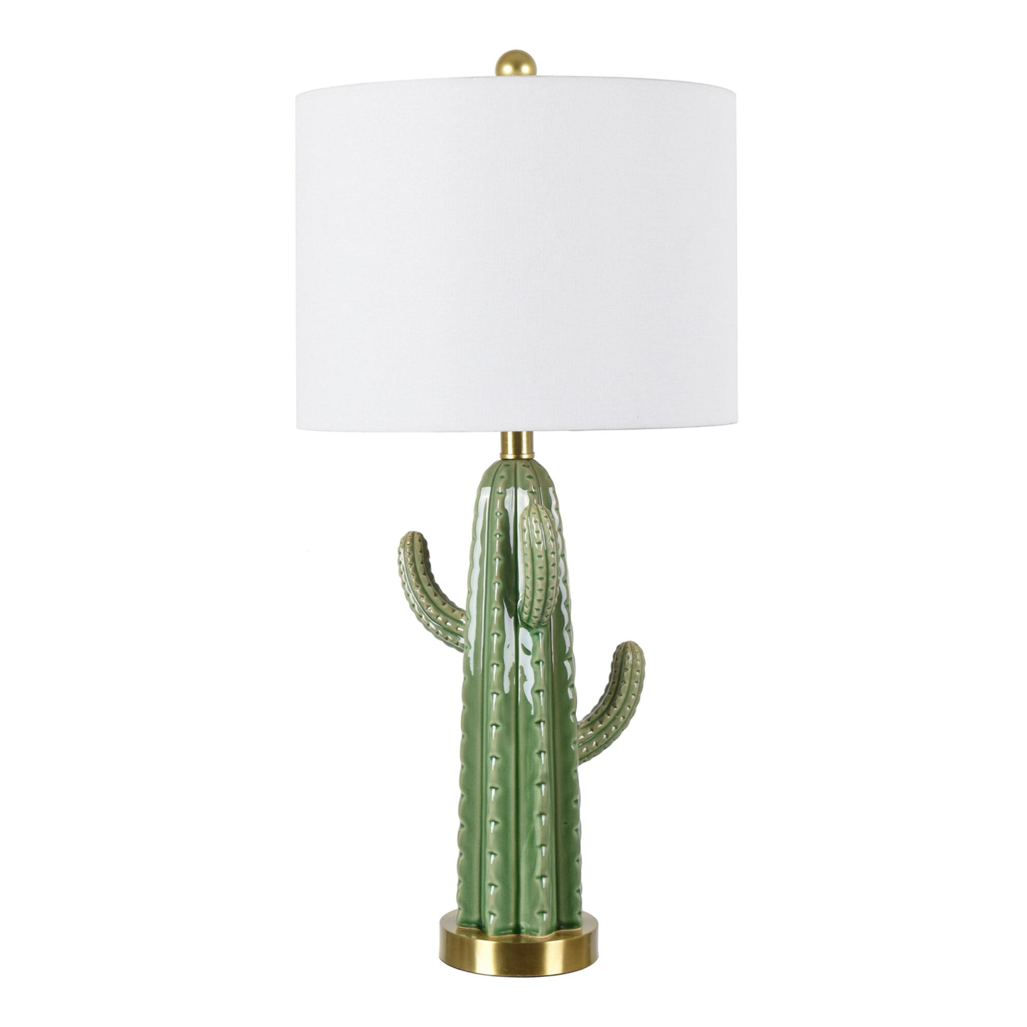 Green Ceramic Cactus Table Lamp by World Market