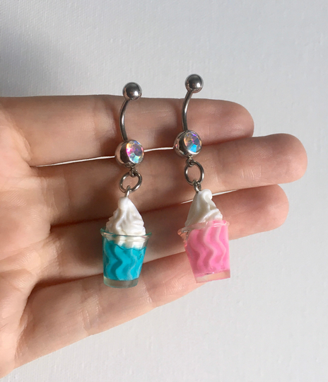 Soft Ice Cream Sundae Cup Belly Button Rings