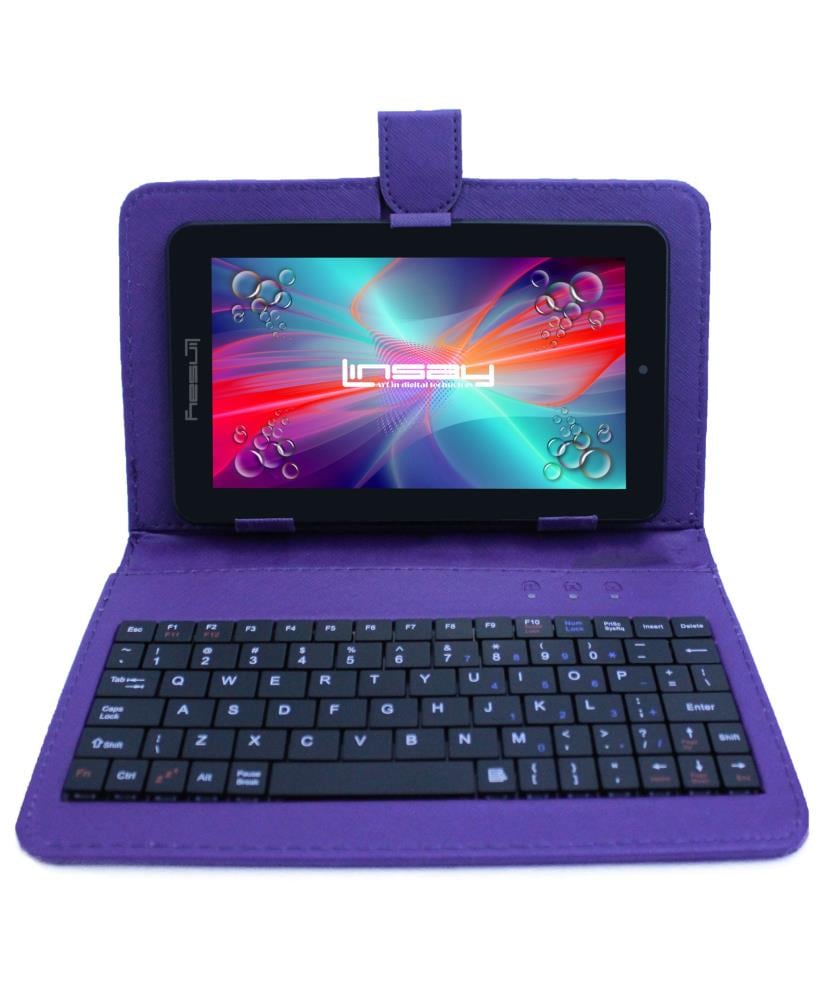 LINSAY 7-in Wi-Fi Only Android 10 Tablet with Accessories with Case Included | F7XHDBKPURPLE