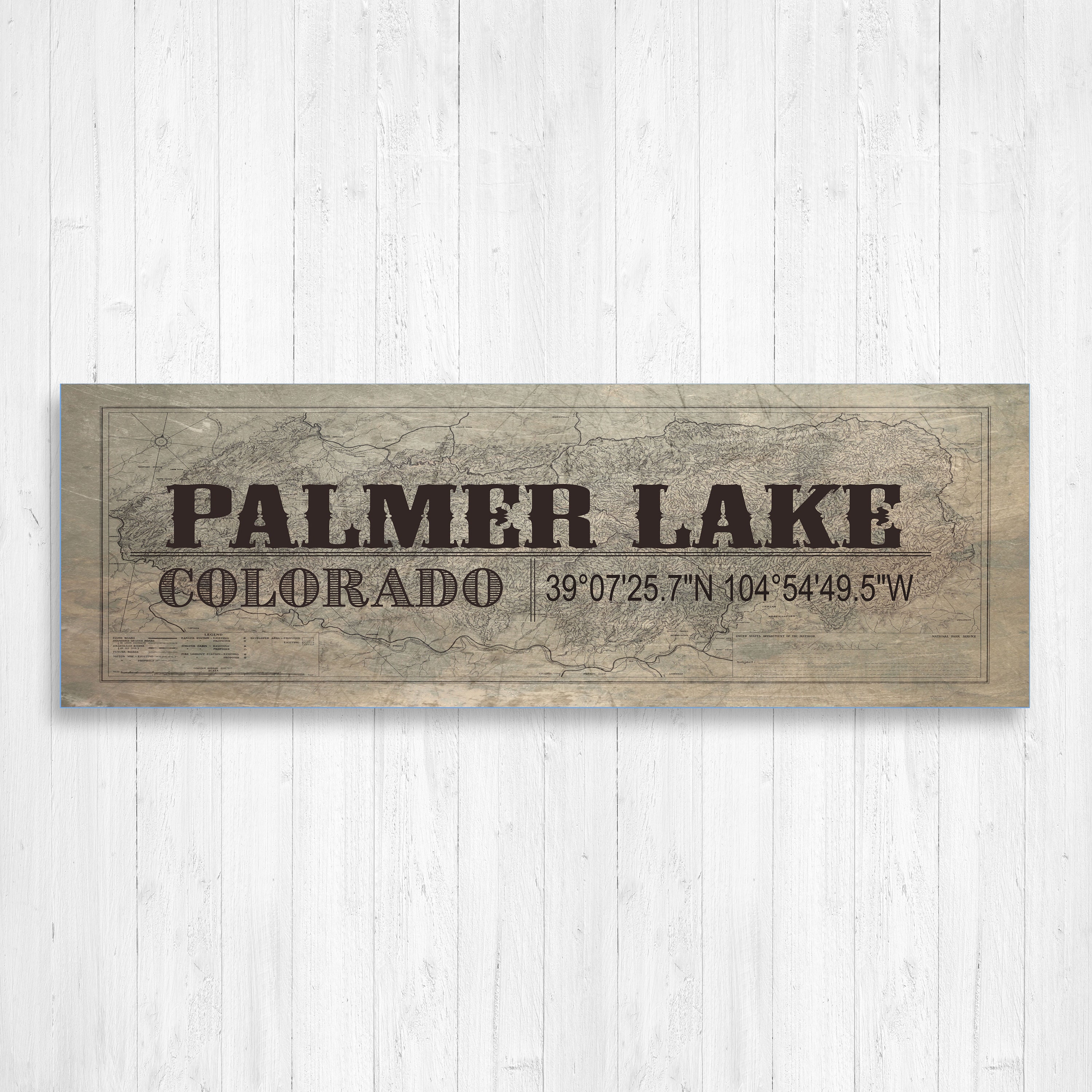 Palmer Lake Colorado Wall Canvas, Vintage Town Mountain Town, Decor, Art