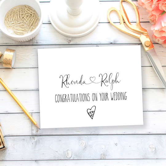 Personalized Wedding Congratulations Card For Bride & Groom