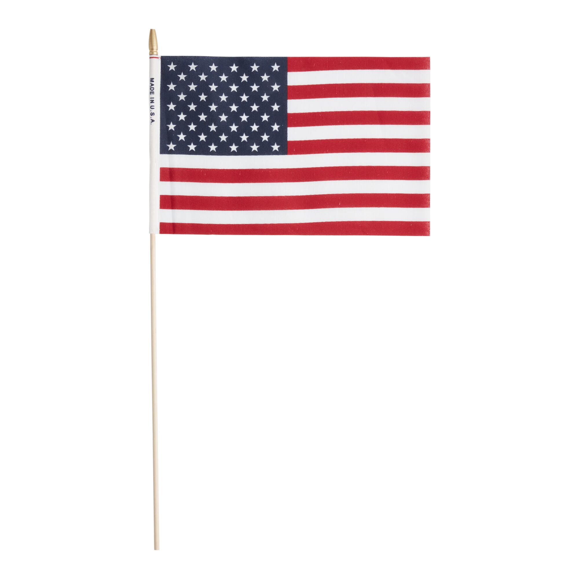Handheld American Flag Set of 4: Blue/Red/White - Fabric by World Market