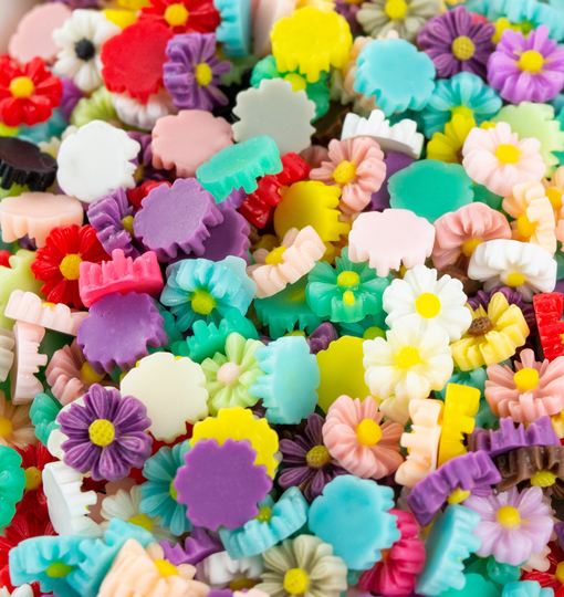 8mm Two-Tone Daisy Cabochons Flatback Resin Flower Cabs Decoden Small Embellishment Cheerful Spring Floral Decorations