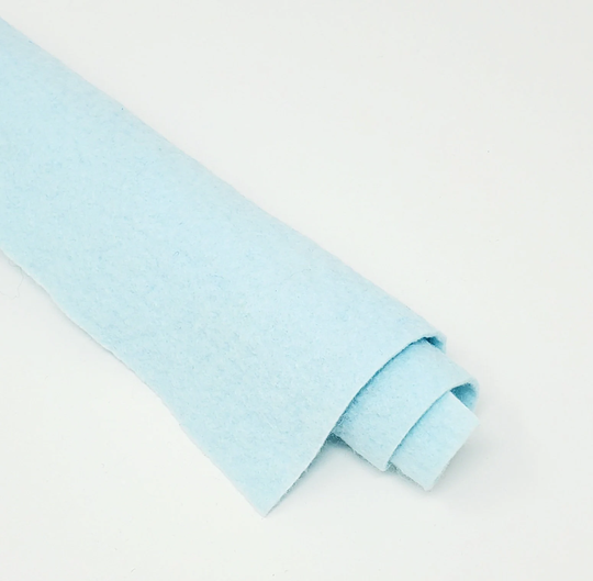 Hand Washed Merino Wool Blend Felt 9"x12" Sheets Blue Snow Color