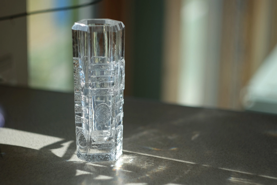 Bengt Edenfalk Heavy Glass Vase Designed For Skruf, Sweden