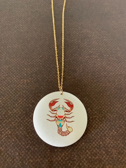 Large Wood Lobster Necklace, Jewelry, Pendant, Jewelry Lobster, Sea Creature Ocean Animals