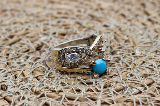 Turquoise Ring, Handmade Women's Turkish Authentic Ottoman Ladies 925K Sterling Silver, Gift For Her