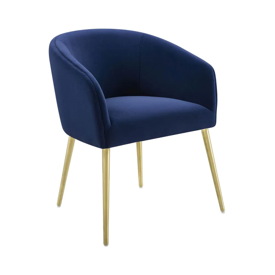TOV Furniture Arya Contemporary/Modern Polyester/Polyester Blend Upholstered Dining Arm Chair (Wood Frame) in Blue | TOV-D6422