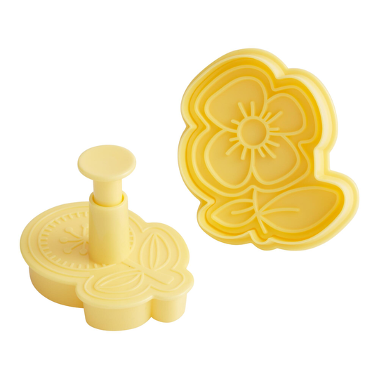 Yellow Floral Pie and Cookie Dough Cutters 2 Pack - Plastic by World Market