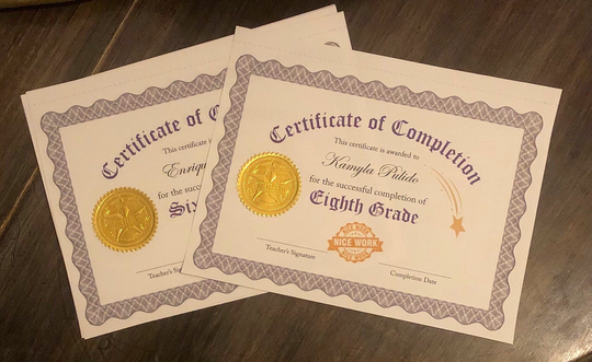 Grade Completion Certificates & Photo Pages | Up To 5 Students