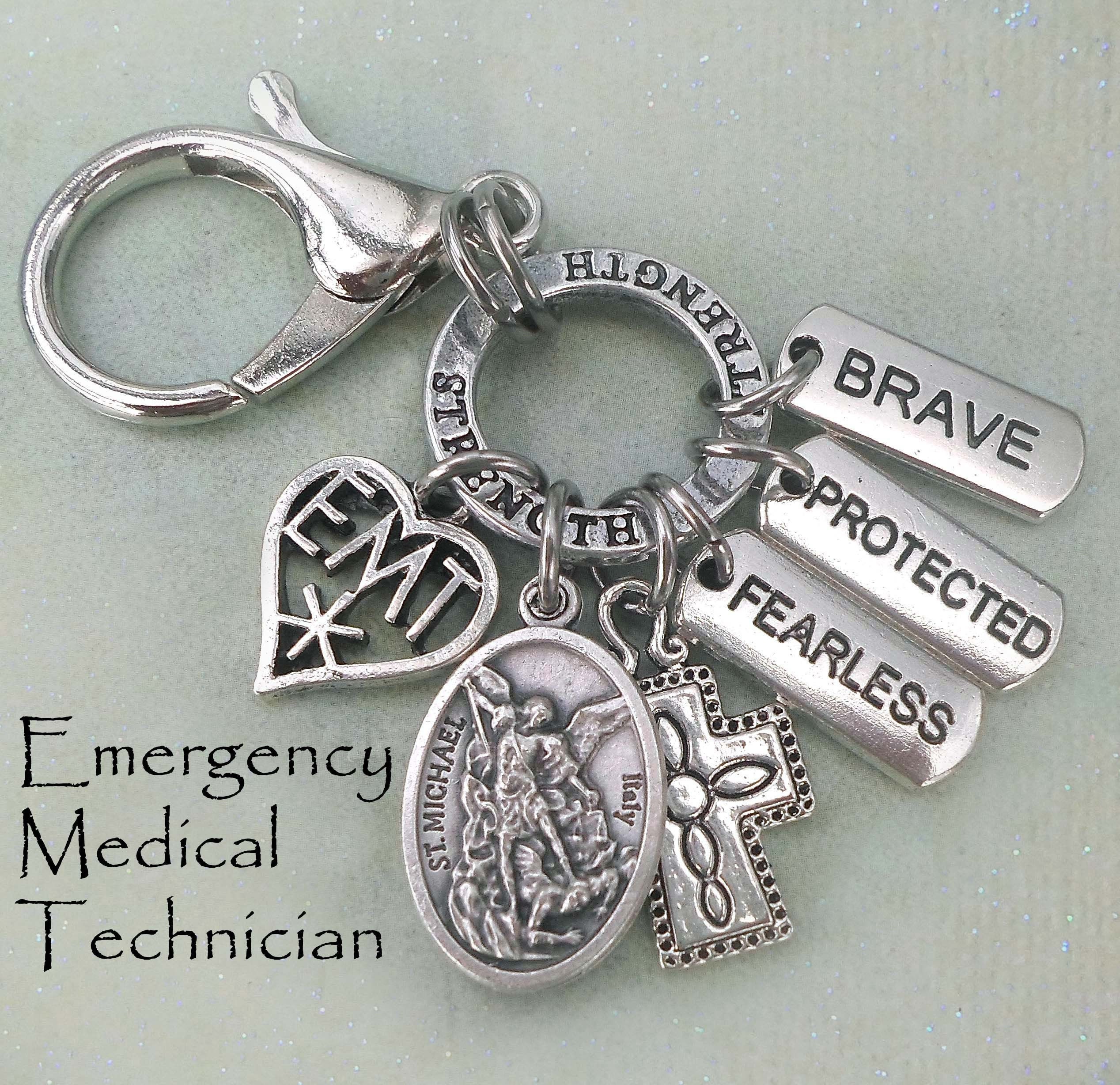 Archangel Michael Emt Clip, Keychain Or Necklace, Saint Michael, Protected, Strength, Patron Of Emergency Medical Technicians, E.m.t