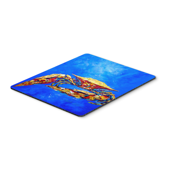 Caroline's Treasures MW1187MP Blue Crab on Blue Sr. Mouse Pad, Hot Pad or Trivet, Large, multicolor