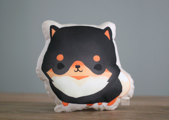 Handmade Black & Tan Pomeranian Pillow