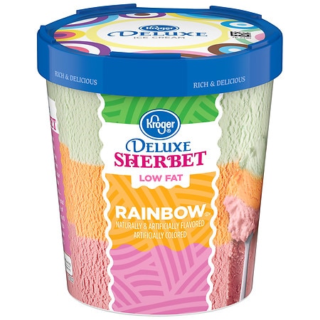 Kroger Deluxe Rainbow Sherbet Tub - 16.0 fl oz