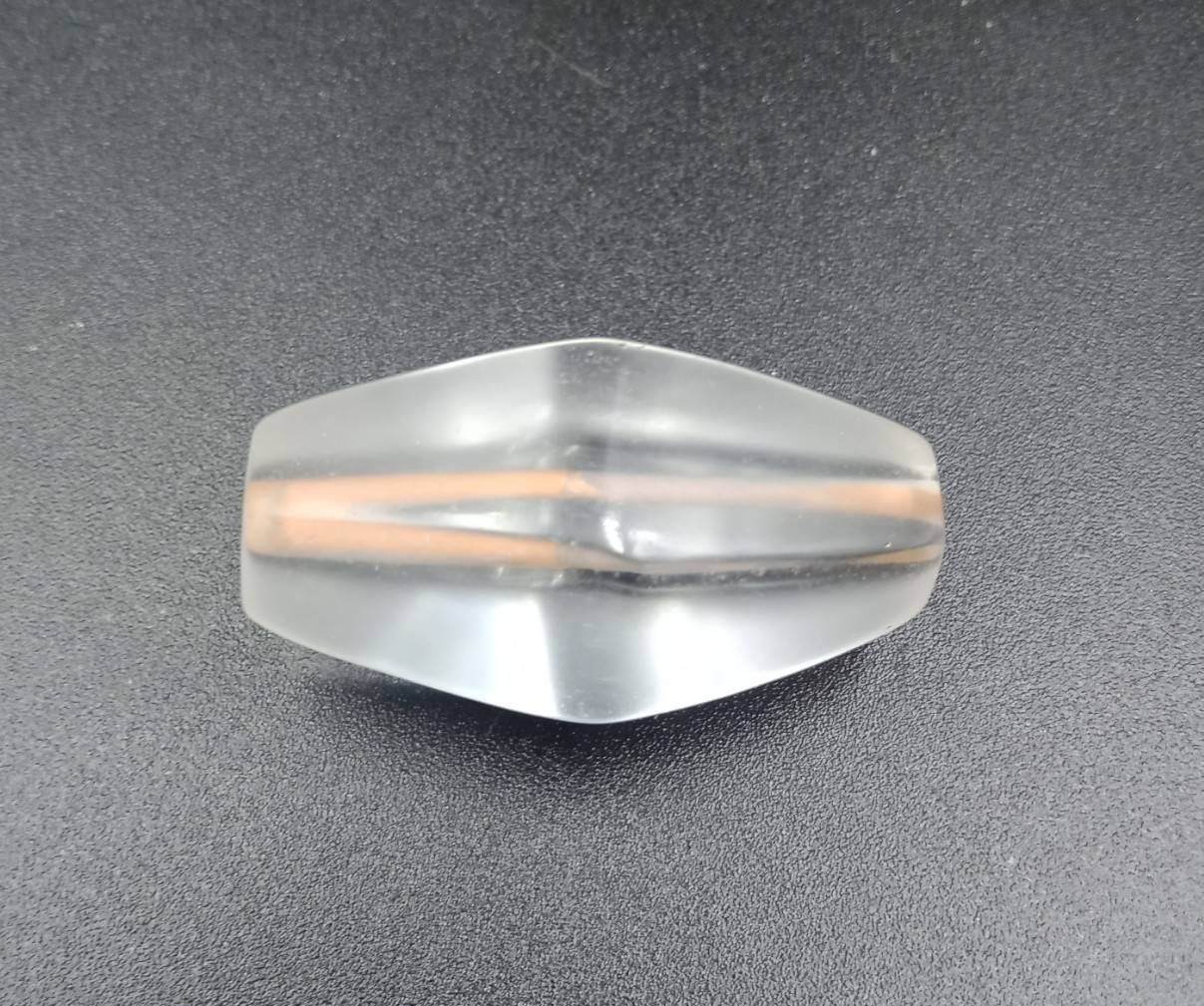 Antique Hexagon Faceted Old Clear Crystal Middle East Collectible Bead