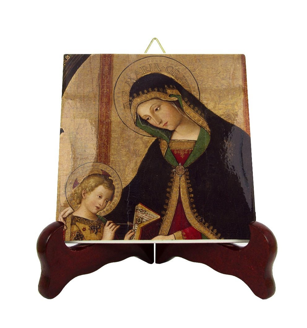Religious Gifts - Madonna & Child By Pinturicchio Religious Icon Tile Art Devotional Catholic Virgin Holy