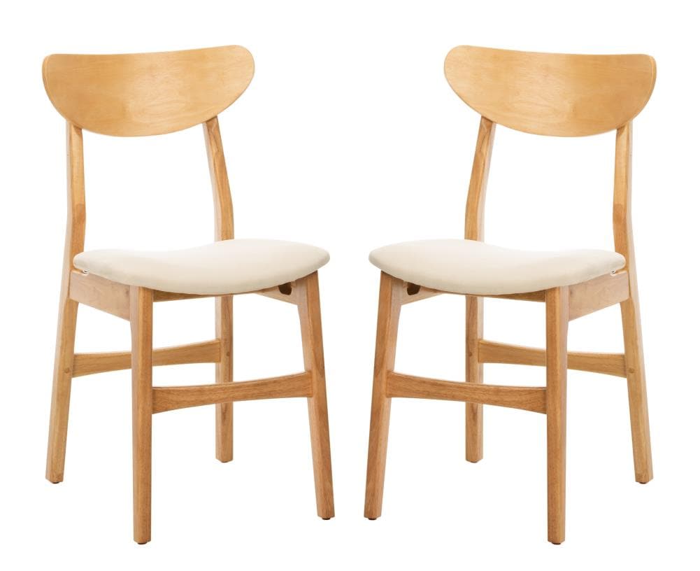 Safavieh Set of 2 Lucca Casual Polyester/Polyester Blend Upholstered Side Chair (Wood Frame) in Brown | DCH1001C-SET2