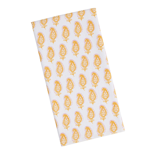 Yellow Paisley Terrycloth Kitchen Towel - Cotton by World Market