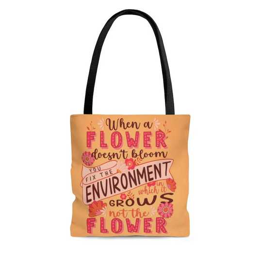 Teacher Tote Bag, Special Education, Bcba When A Flower Doesnt Bloom, Sped Gift, Mom Positive Quote, Aba Therapy