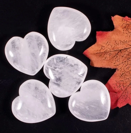 Gemstone Clear Quartz Crystal Heart 1.2 Inch~30mm