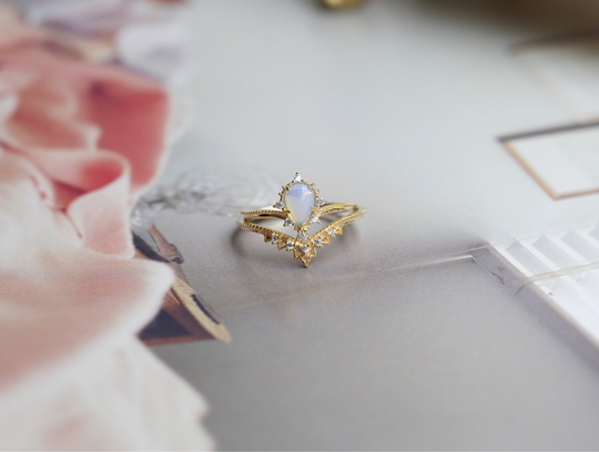 14K Gold Plated Opal Ring | Australian Vintage Engagement Promise