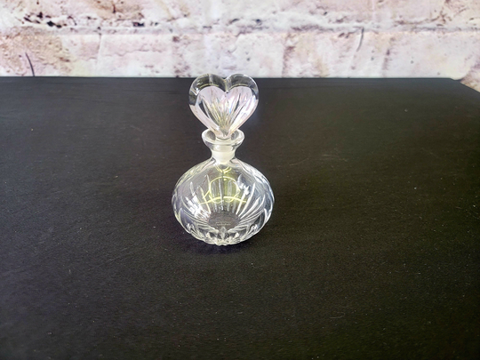 Vintage Marquis By Waterford Crystal Perfume Bottle With Heart Stopper
