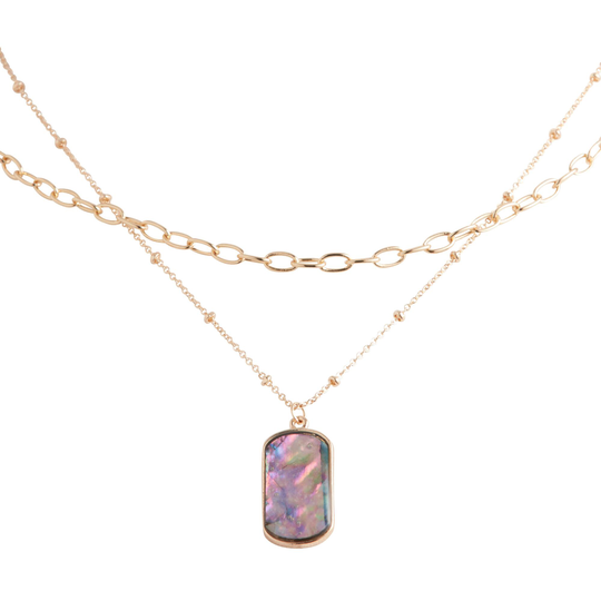 Gold Abalone Shell Pendant Necklaces 2 Pack by World Market