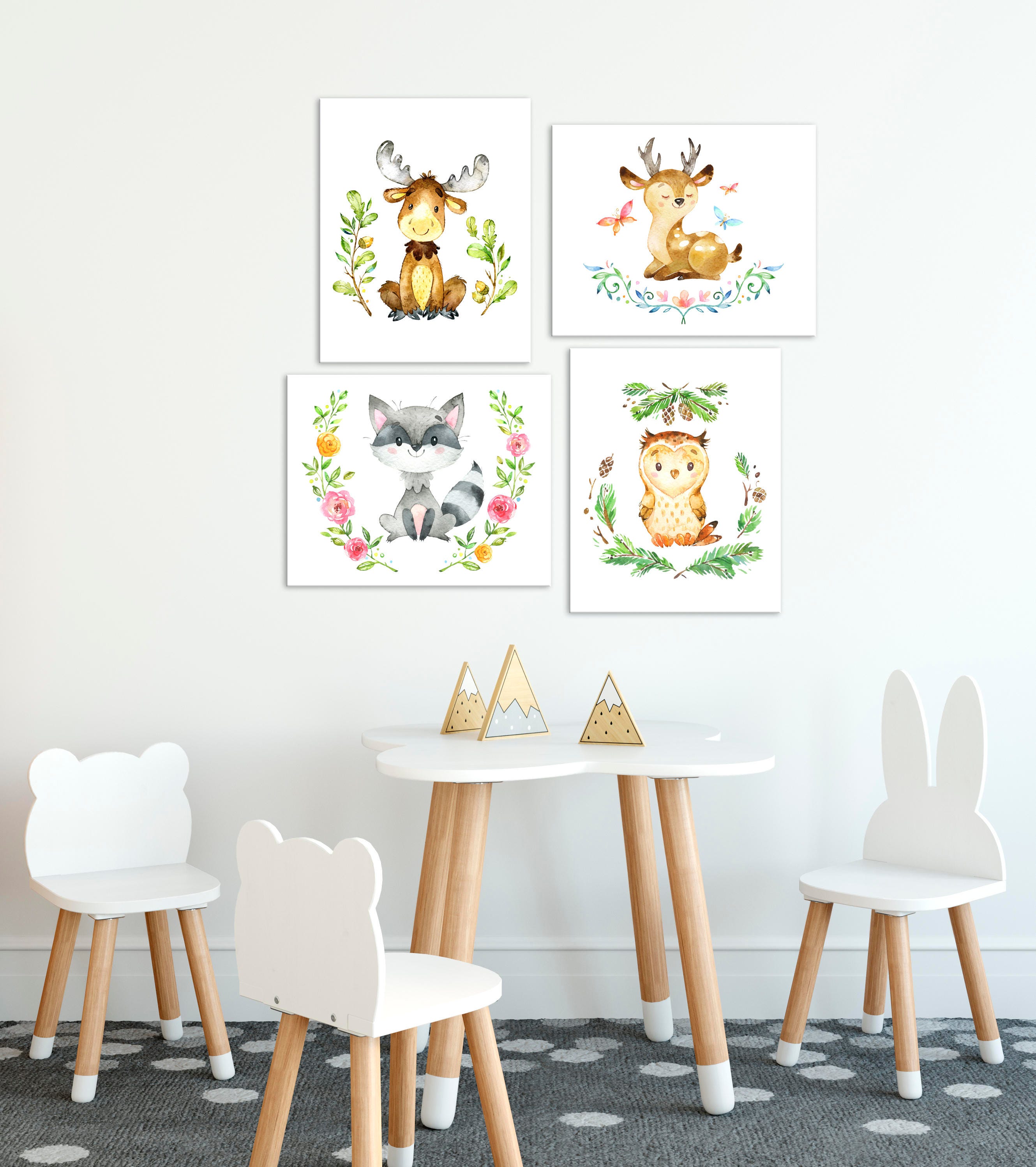Animal Pictures, Baby Girl Nursery Art, Woodland Animals, Shower Gift Girl, Room Decor, Forest Prints