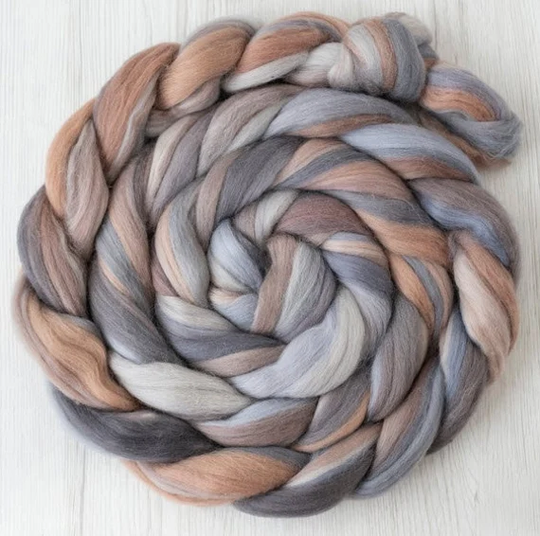 Extra Fine Merino Wool Roving 19Microns, Blended Colors Combed Top, Dance Lesson, 2 Oz, 4 Ready To Ship