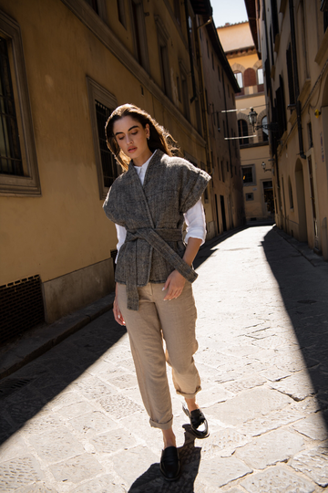 Linen Vest For Women, Fall Vest, Elegant Isabella